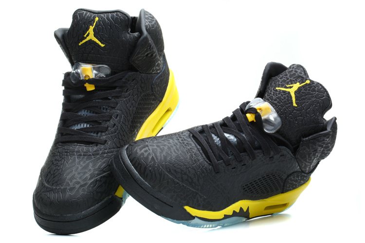 black and yellow jordan 5